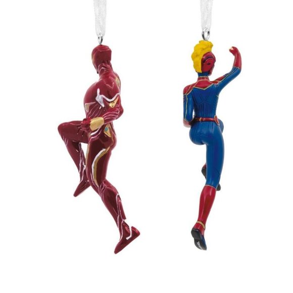 Hallmark Ornament Set- Iron Man and Capt. Marvel - Picture 2 of 4